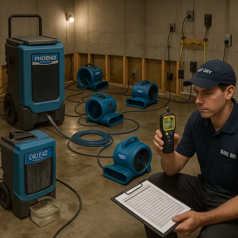 Structural Drying and Dehumidification process in Gill, MA